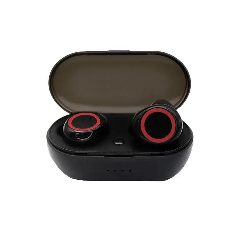 Y50 TWS Bluetooth Earphones Wireless Headset Waterproof Deep Bass Earbuds True Wireless Stereo Headphones Sport Earphones Game Oasis Select Black-Red