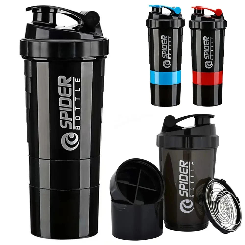3 Layers Shaker Protein Bottle Powder Shake Cup Large Capacity Water Bottle Mixing Cup Body Building Exercise Mixing Bottle Oasis Select