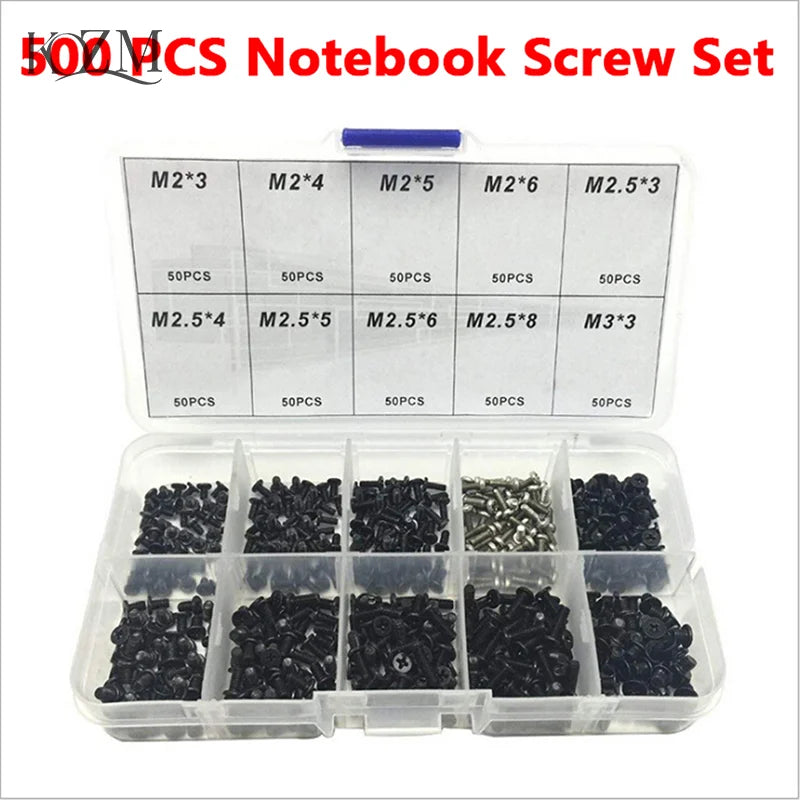 500pcs Laptop Screw Set – M2 M2.5 M3 Universal Repair Kit