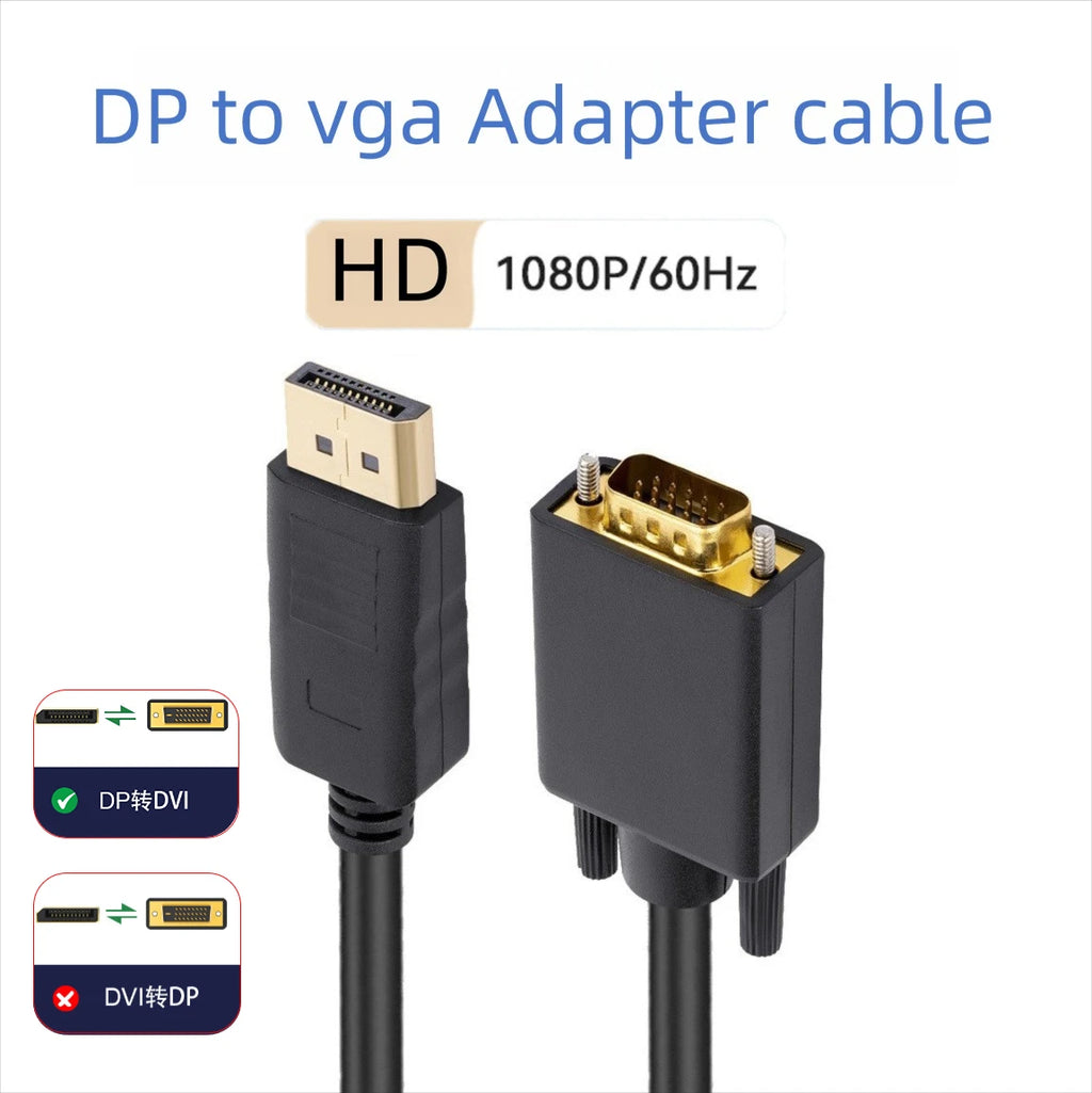 DisplayPort to VGA Cable DisplayPort to VGA Adapter Conversion HD Video Cable For TV Monitor Laptop Computer Projector 1080P Oasis Select
