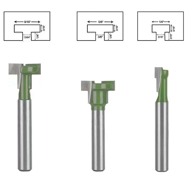 Keyhole Router Bits Set, 6 Pcs Router Bit Set 1/4&5/16&3/8&9/16&1/2&5/8 Inch Blade Diameter Oasis Select