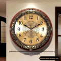 Solid Wood Clock Light Luxury Artistic Sophistication Retro American Style Living Room Wall Hanging Wall Hanging Watch Oasis Select Flower noodle Diameter 40cm