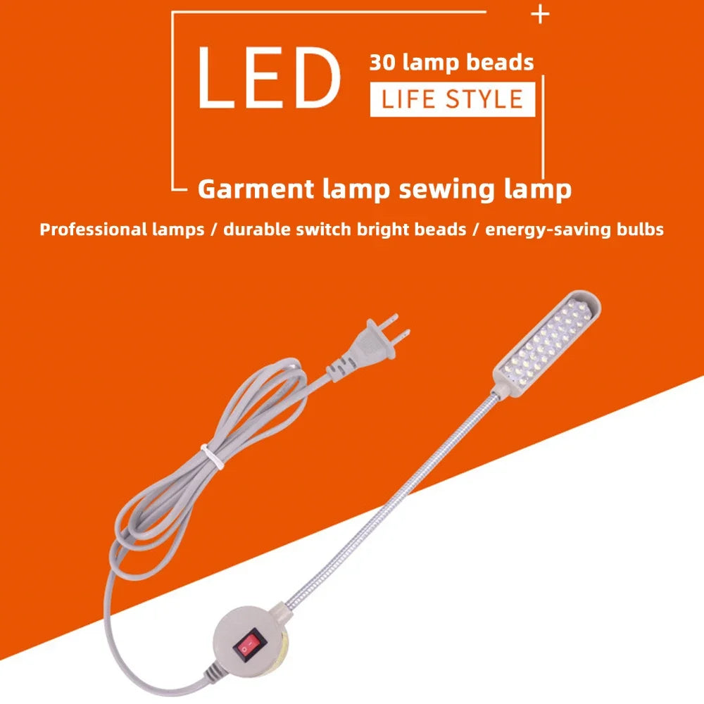 30 LED Industrial Sewing Machine Lighting Lamp Clothing Machine Accessories Work Light 360° Flexible Gooseneck Industrial Lights Oasis Select