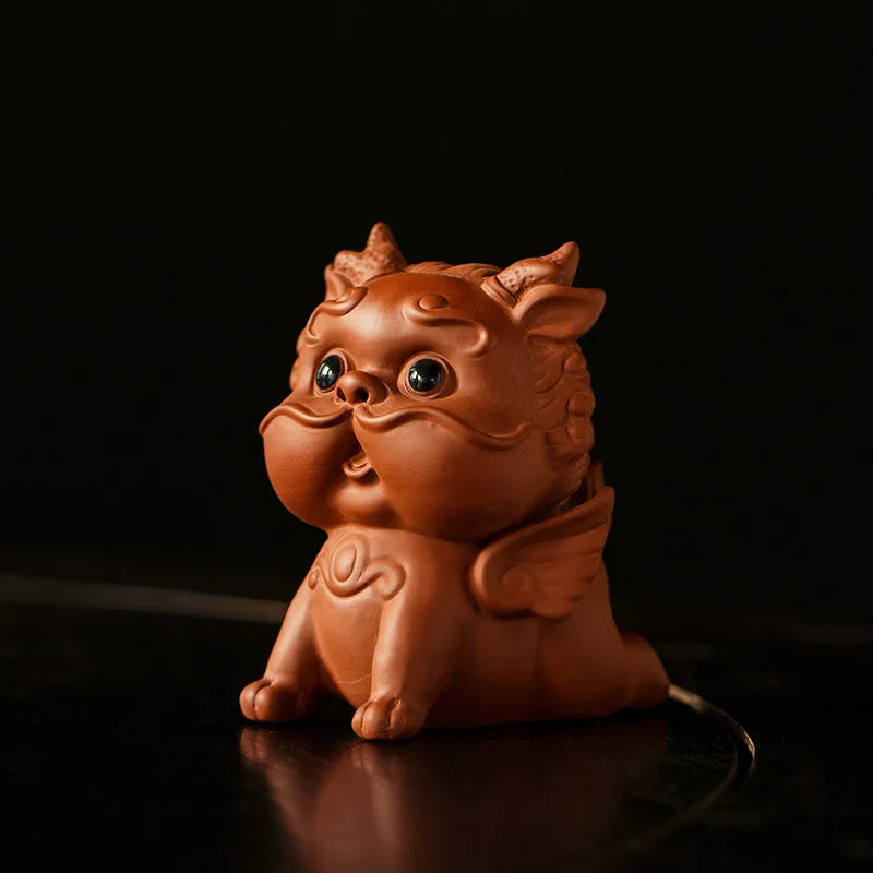 Lucky Purple Clay Cute Pixiu Tea Pet Ornament Premium Nurturable Creative Personalized Tea Play Tea Table Tea Set Accessories Oasis Select Pixiu - Zhu Ni 1