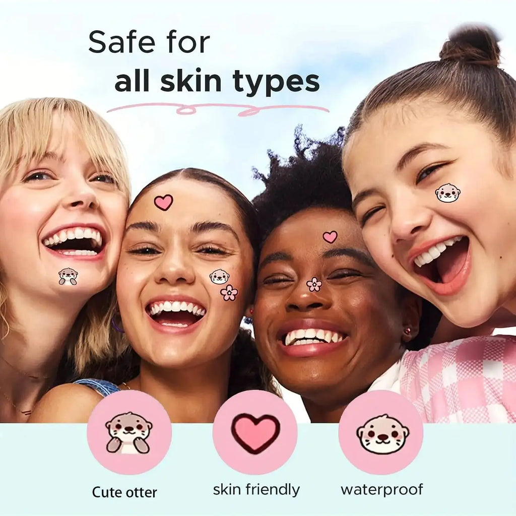 Hydrogel patch -32/48/64 pieces, hypoallergenic, waterproof, nonalcoholic skin sticker Cute otter design for both men and women Oasis Select