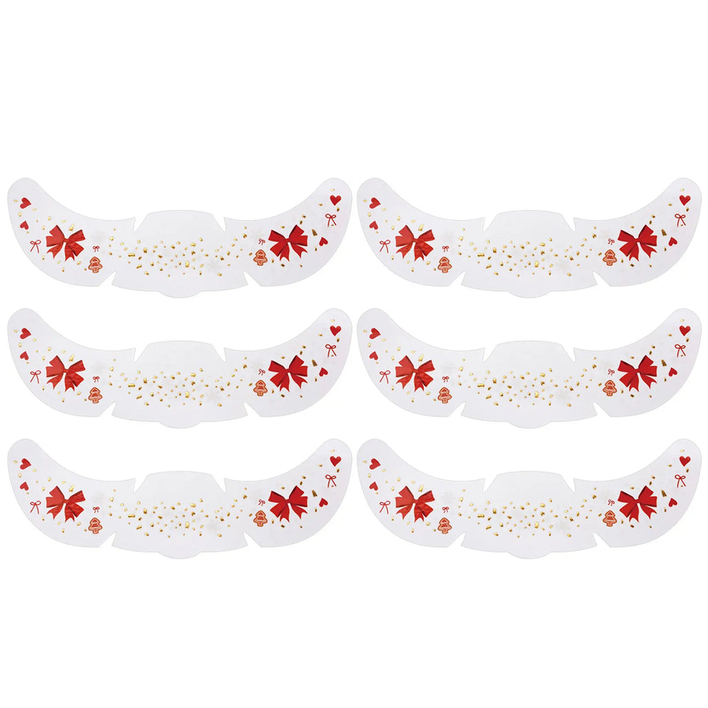 6-Pack Christmas Glitter Freckle Temporary Face Tattoo Stickers