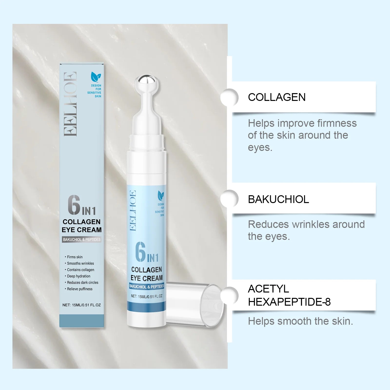 Eelhoe Collagen Eye Cream – Hydrating & Anti-Aging 15ml Collagen Eye Cream Oasis Select