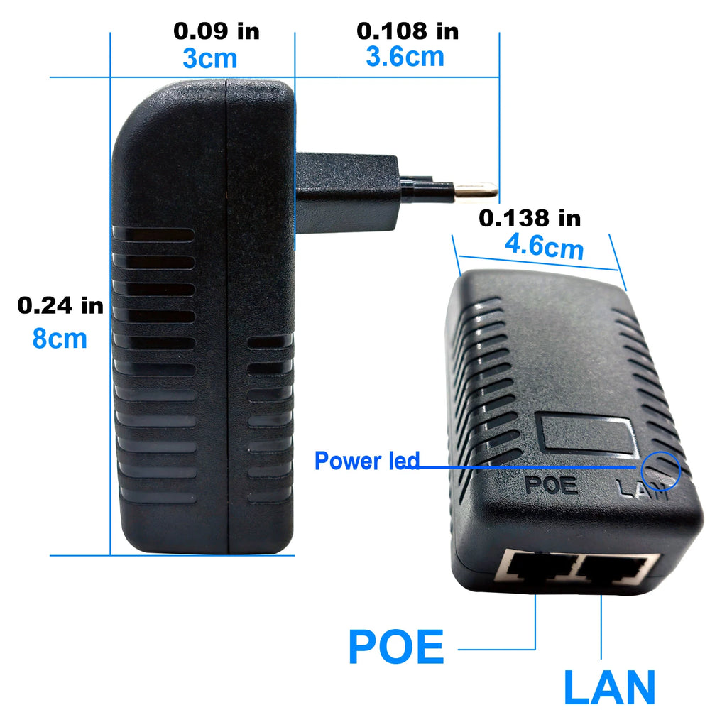 48V POE 0.5A EU Plug CCTV Security Surveillance POE Power Supply Adapter for Injector Ethernet IP Camera POE Switch NVR Router Oasis Select
