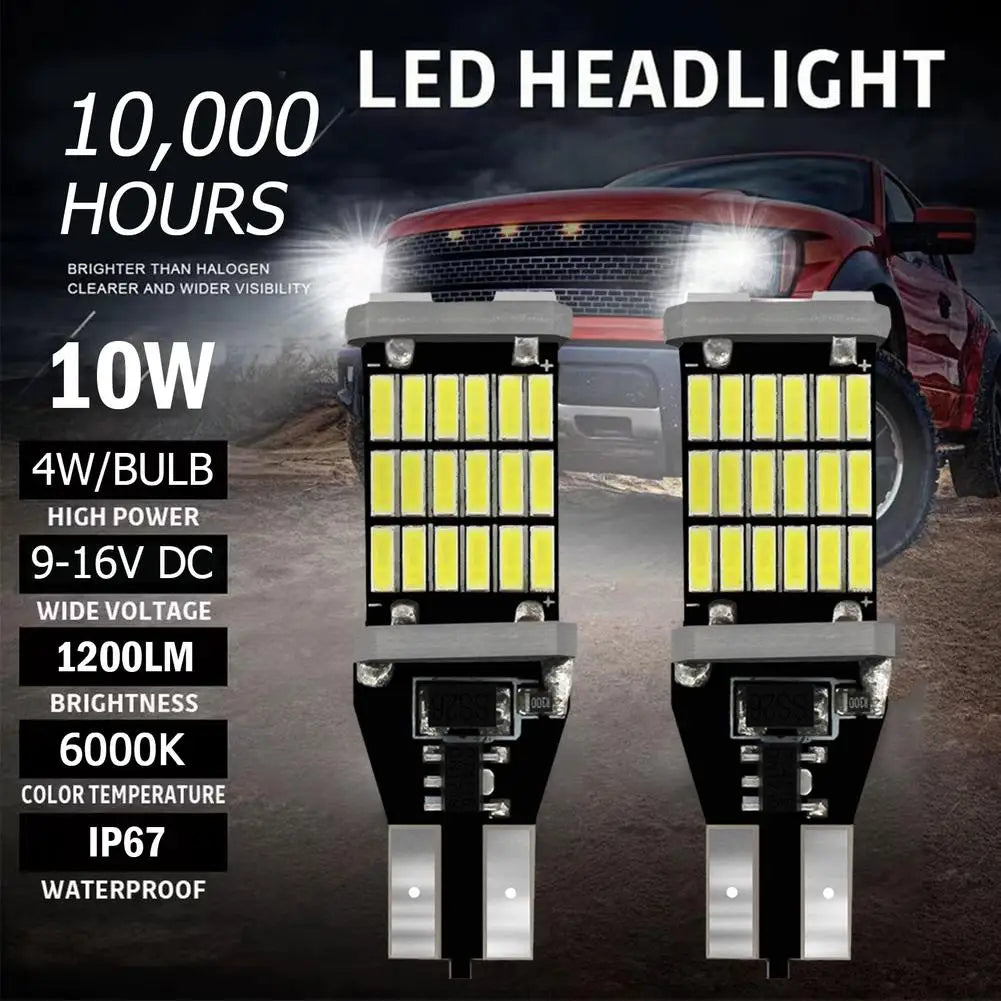 T15 921 912 LED Reverse Backup Lights 1200LM 6000K White – 2Pcs LED Reverse Lights Oasis Select