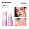 Lakerain Soft Face Blush Stick Girl Korean Style Brightening Dual-Use For Lip And Cheek Waterproof Cheek Blush Sponge Brush Head Oasis Select Shy pink