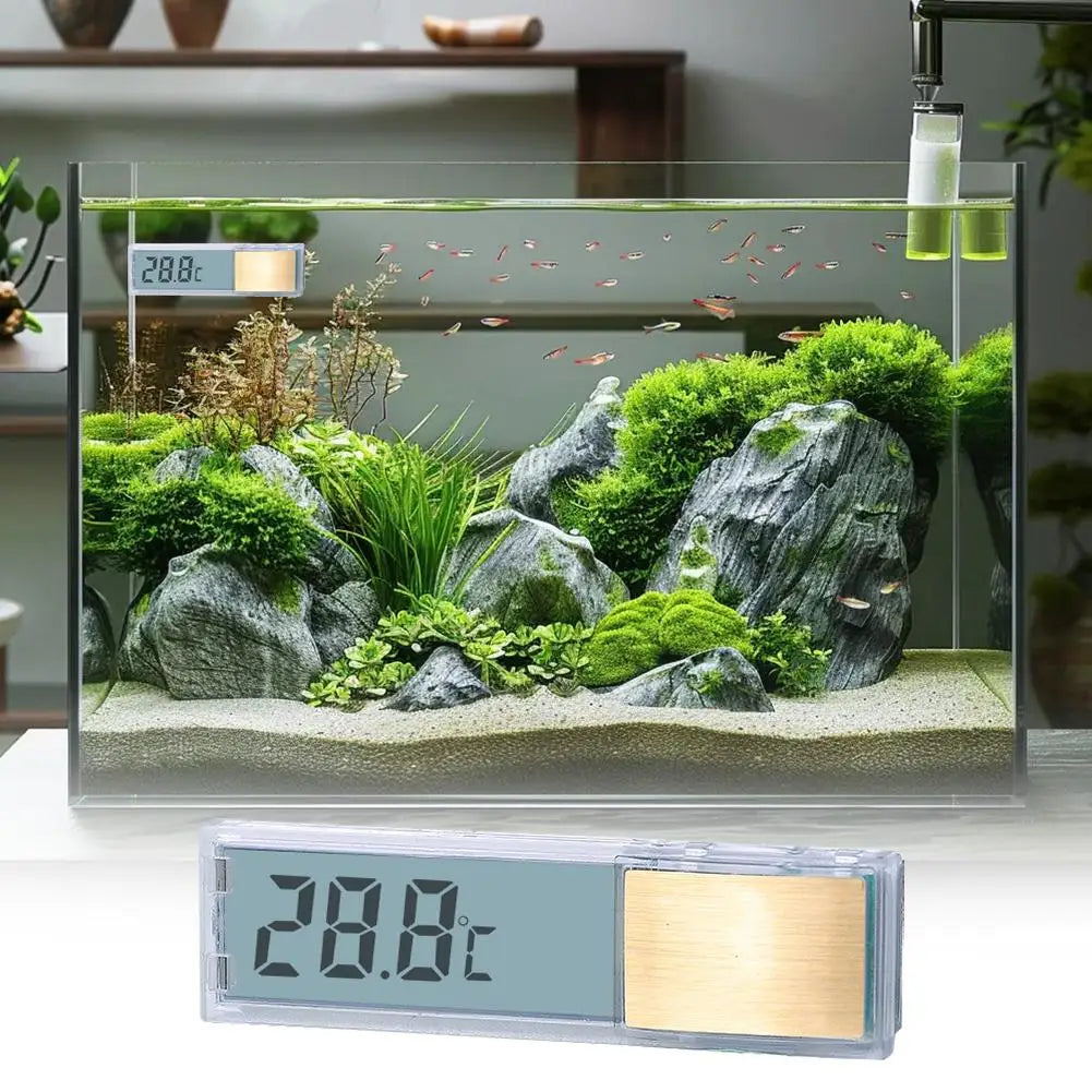 1pc Aquarium Thermometer 3D Digital LED Electronic Fish Tank Temperature Fish Turtle Temp Meter Aquarium Decoration Oasis Select