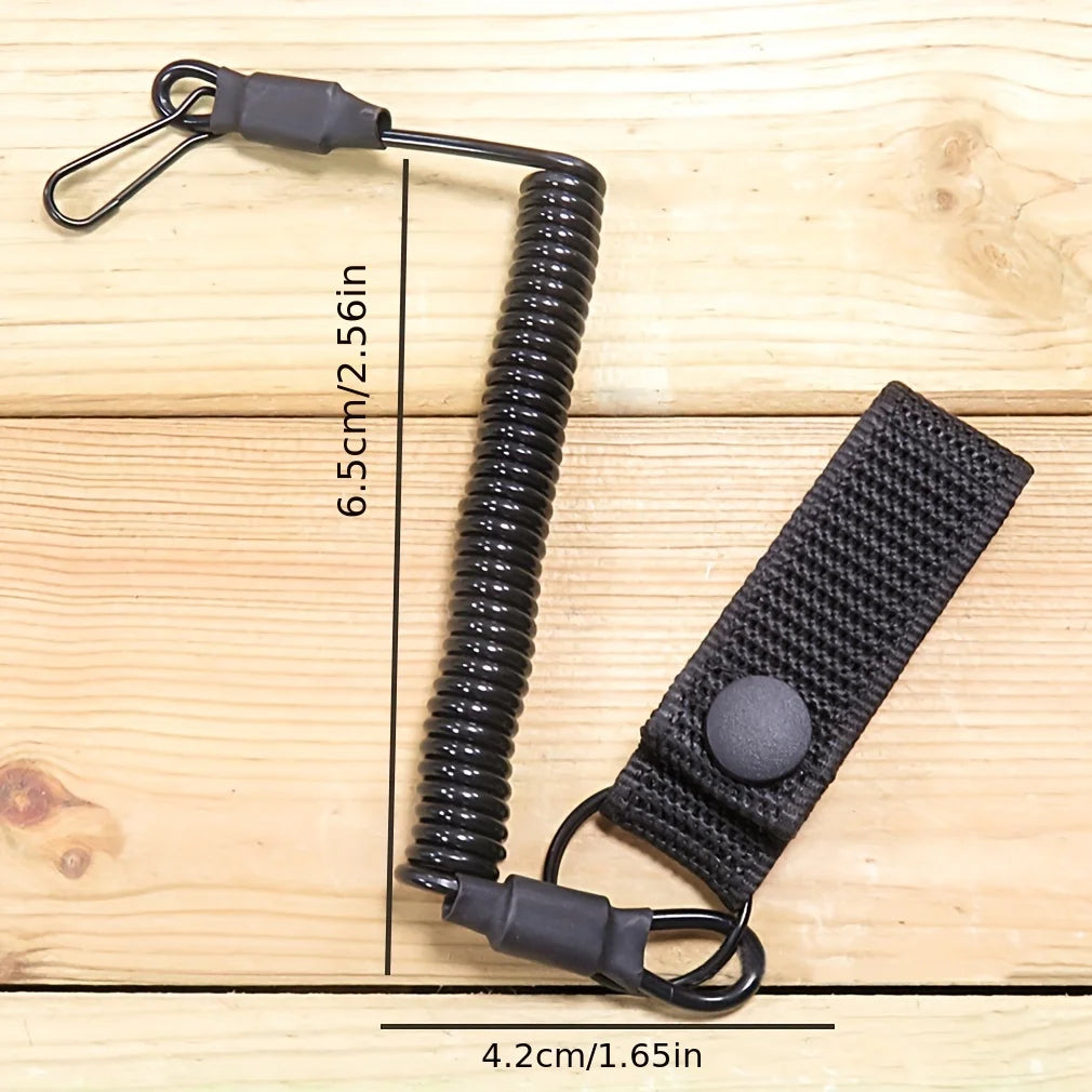 Tactical Anti-lost Elastic Lanyard Anti-theft Anti-cut Military Spring Seat Belt Gun Rope Key Ring Flashlight Accessories Oasis Select