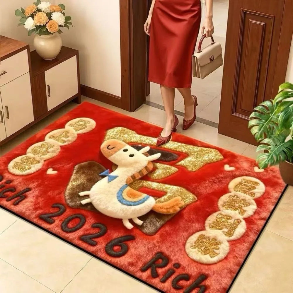 2026 New Year Horse Door Mat – Anti-Slip Quick Dry Rug