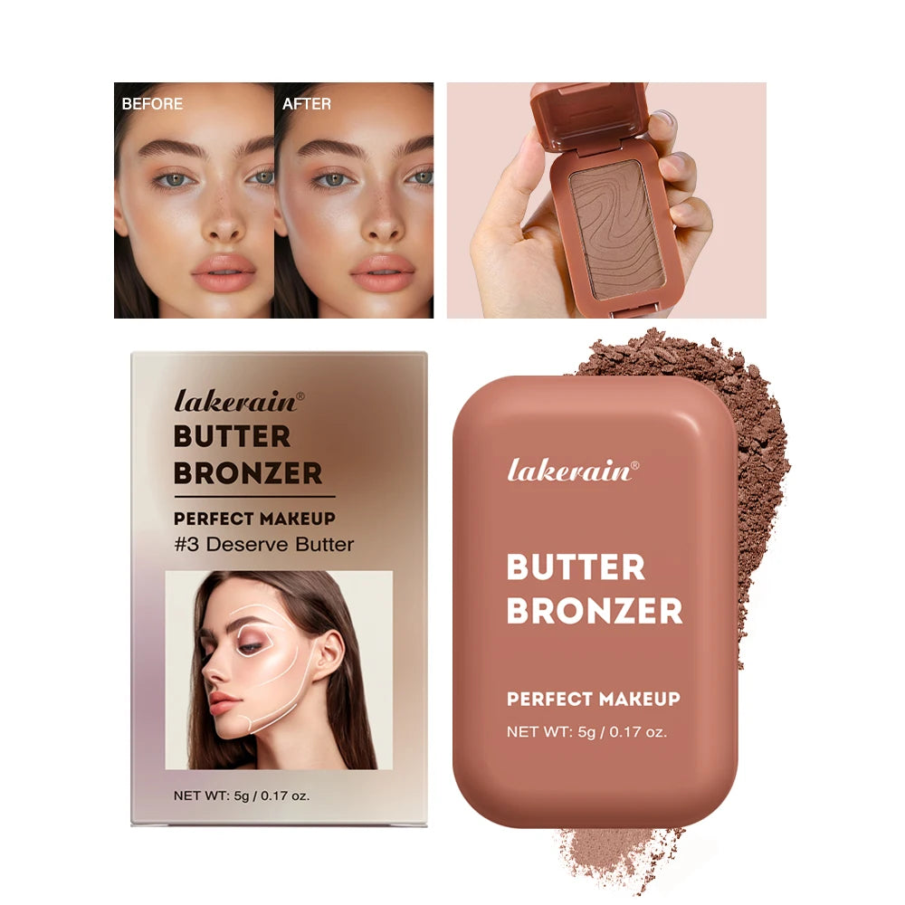 Lakerain Butter Bronzer Powder – 8 Shades, 12HR Wear