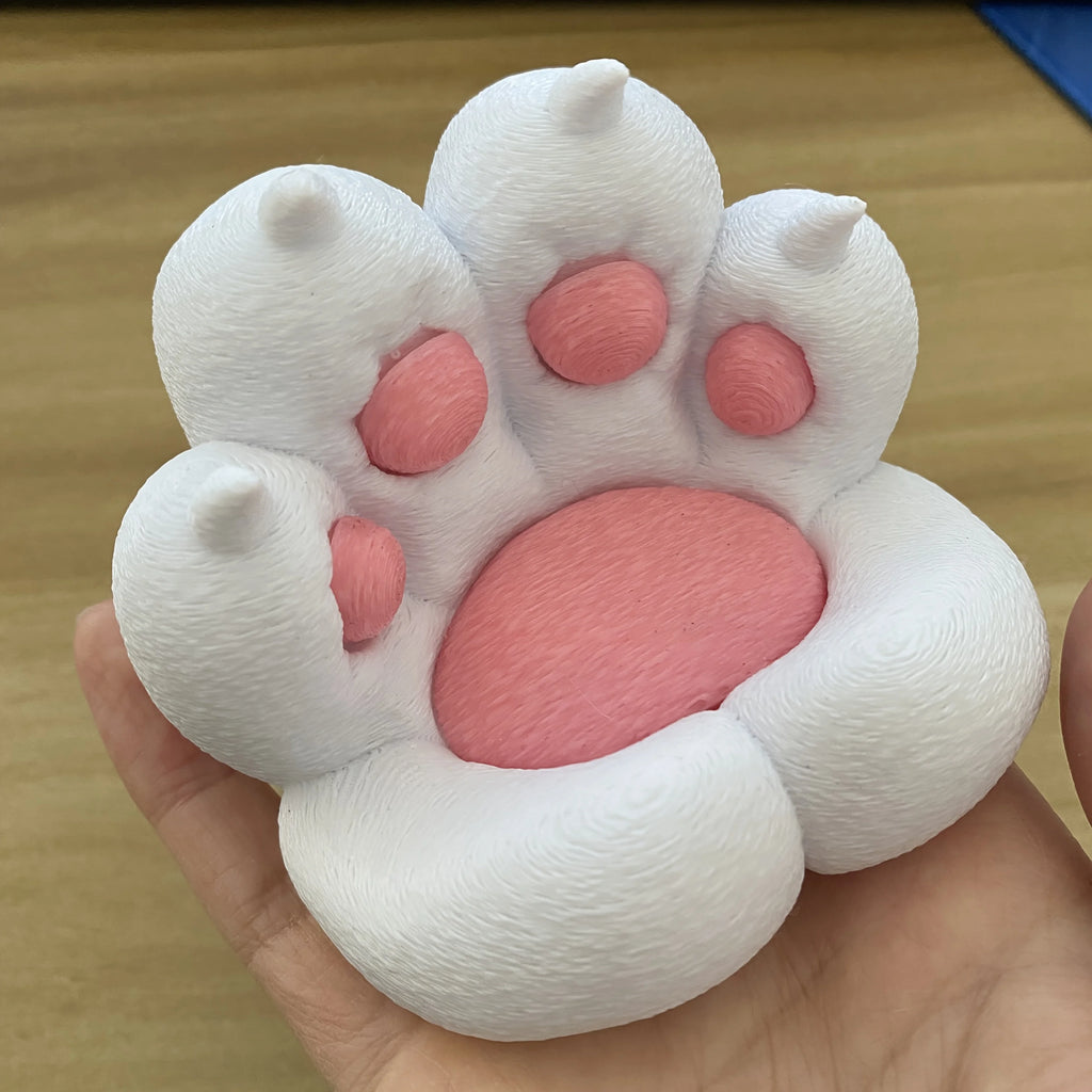 Cute Cat Paw Phone Holder PP Hard Plastic Tablet Stand Desktop Decoration 3D Printing Lazy Support Stand Home Desktop Decoration Oasis Select White