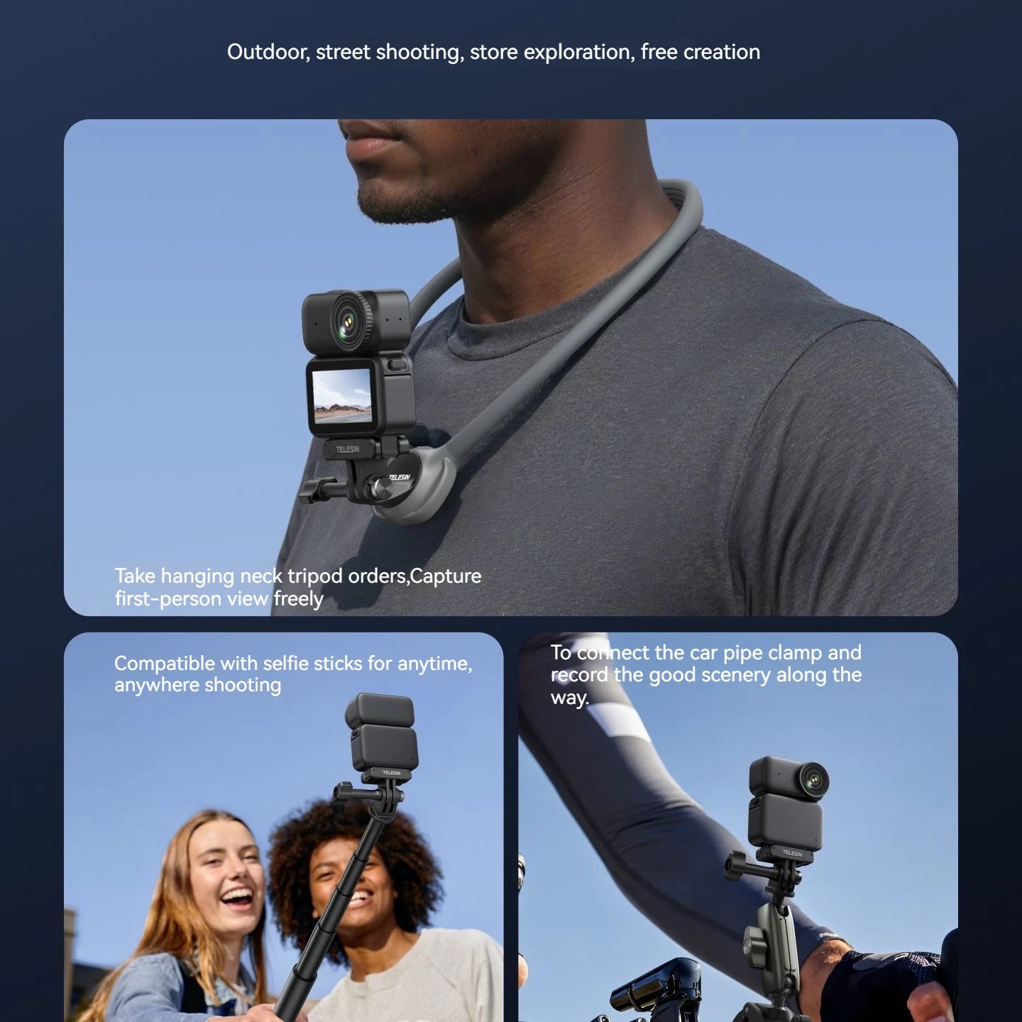 TELESIN Quick Release Magnetic Adapter for DJI Osmo Nano & Action 6