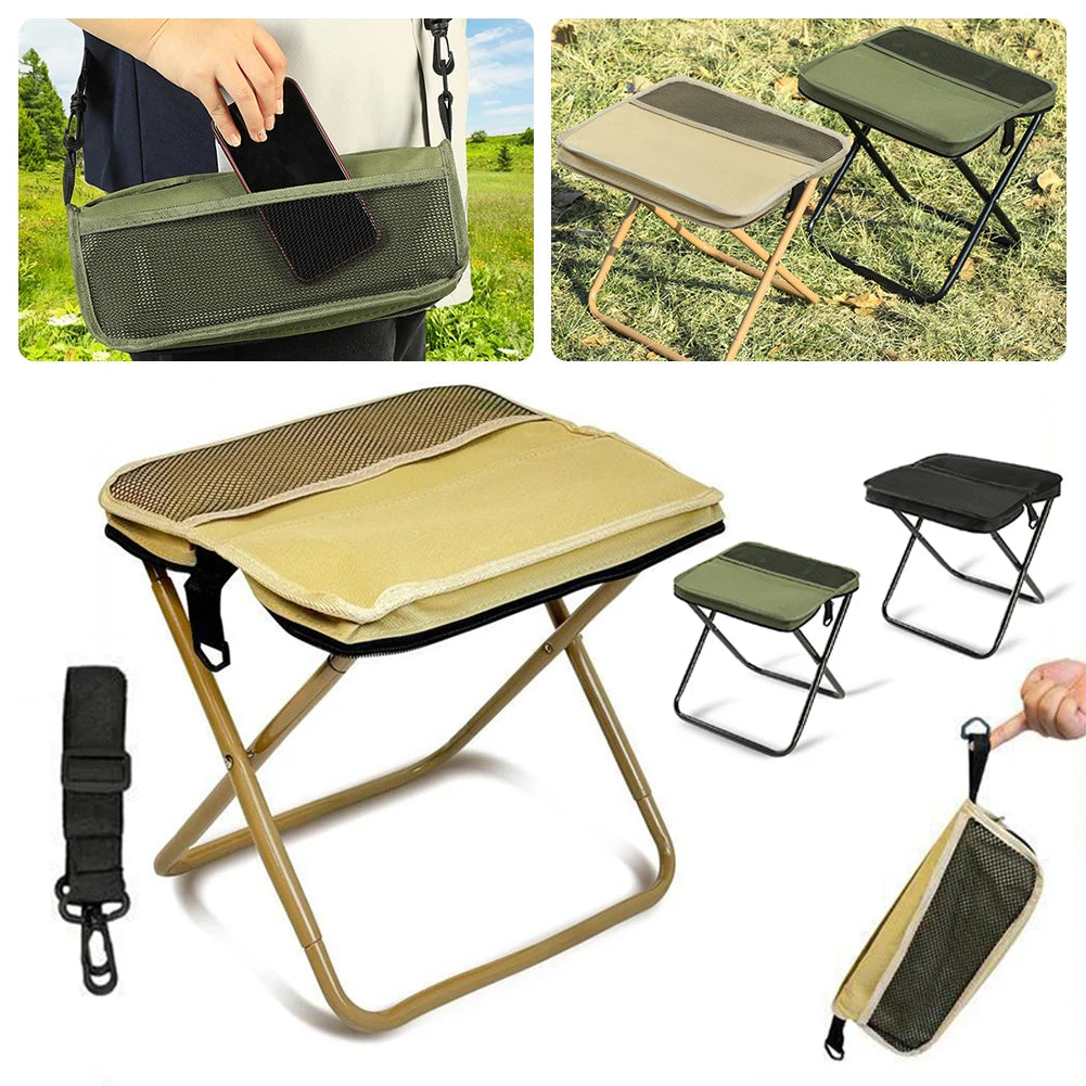 Portable Folding Camping Stool with Carry Bag | 265 lb