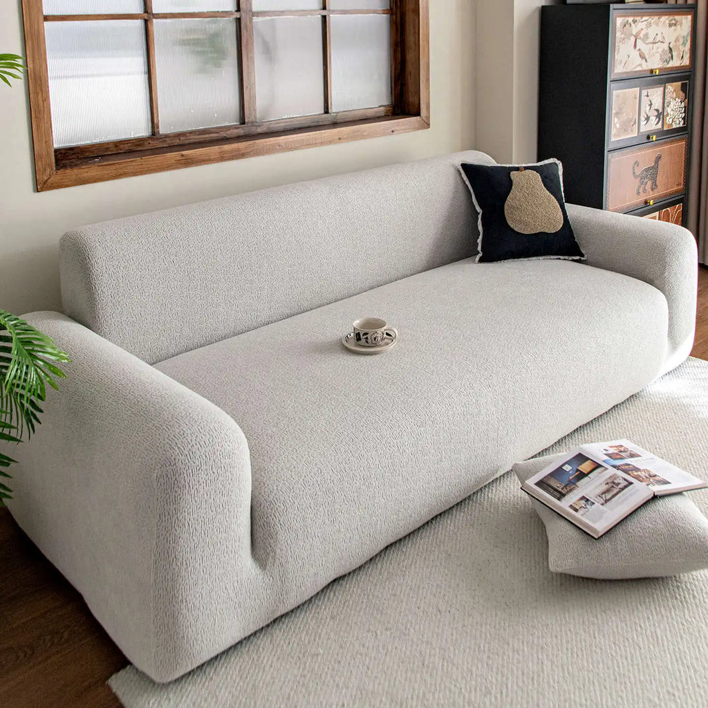 2025 New All-inclusive Sofa Cover Fixed Anti-slip and Anti-cat Scratch Sofa Cover All-season Universal Seat Cushion Oasis Select Light Gray 5 people 305-360cm