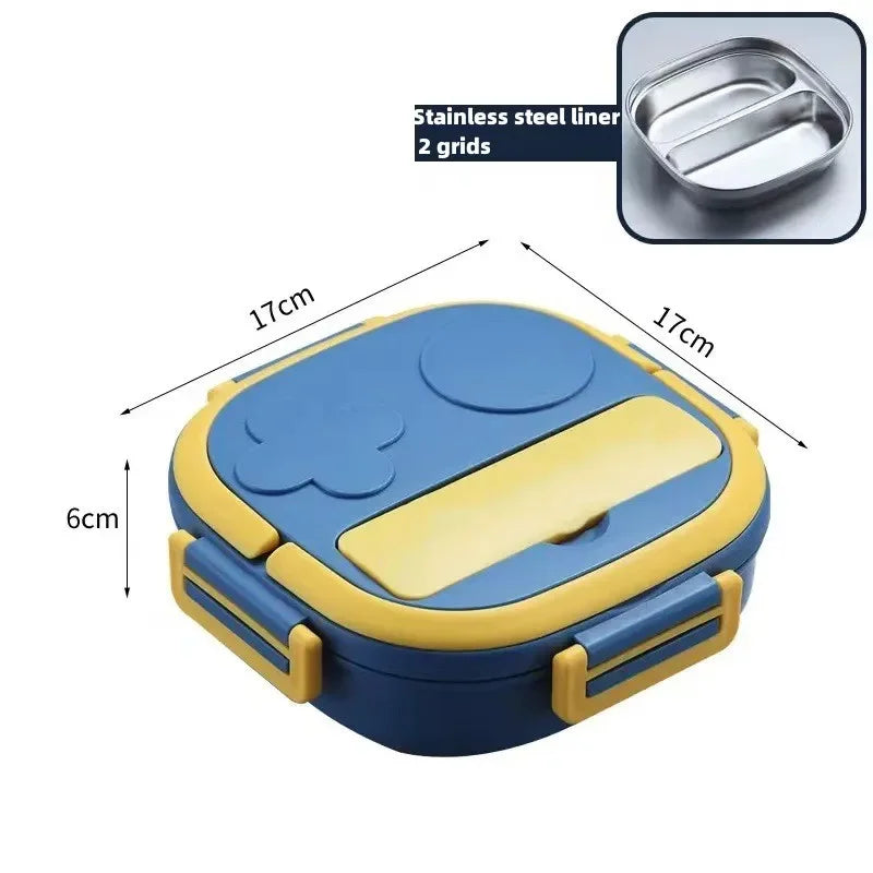 304 Stainless Steel Bento Box – Leakproof Kids Lunch Box Stainless Steel Bento Box Oasis Select Blue 2 grids 2