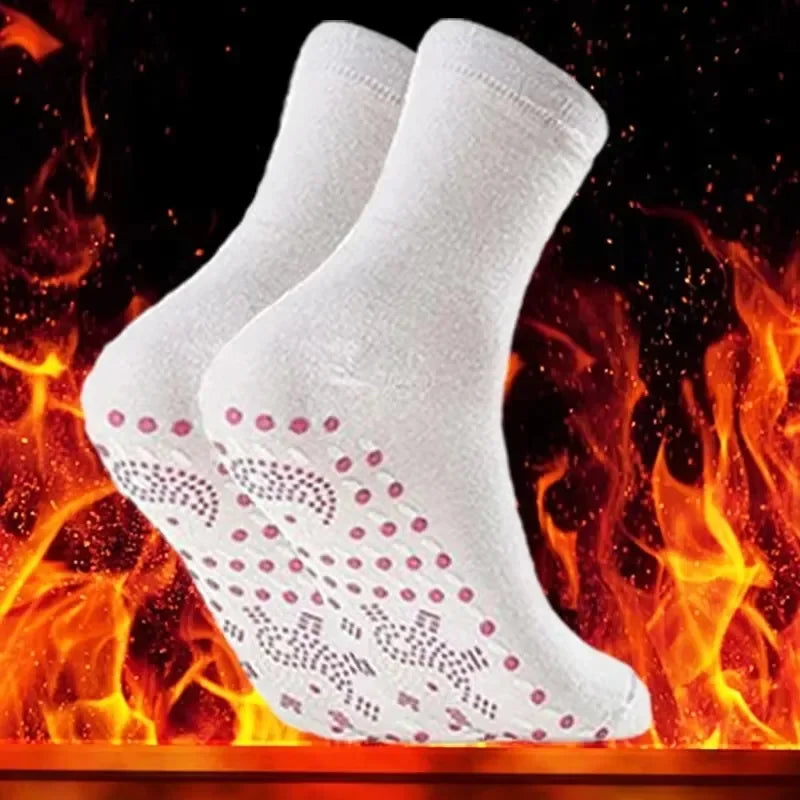 9/6/3/1Pairs Magnetic Socks Self Heating Therapy Magnetic Therapy Pain Relief Socks Woman Men Self-Heating Socks Oasis Select 1 pair-white