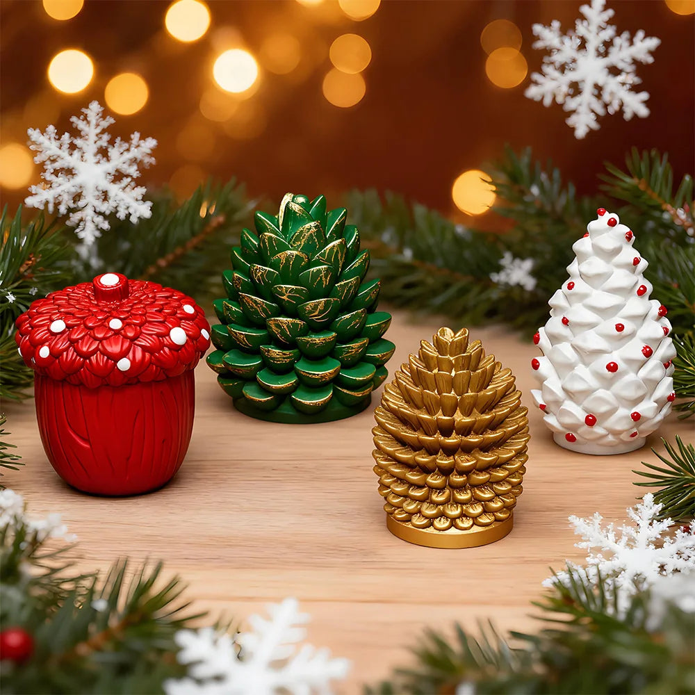 3D Pine Cone Silicone Candle Mold DIY Christmas Pinecone Aromatherapy Plaster Candle Making Mold Acorn Cone Handmade Home Decor Oasis Select