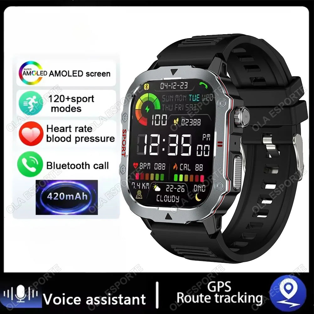 2.19" AMOLED Smartwatch | BT Calling, GPS, 5ATM, Heart Rate
