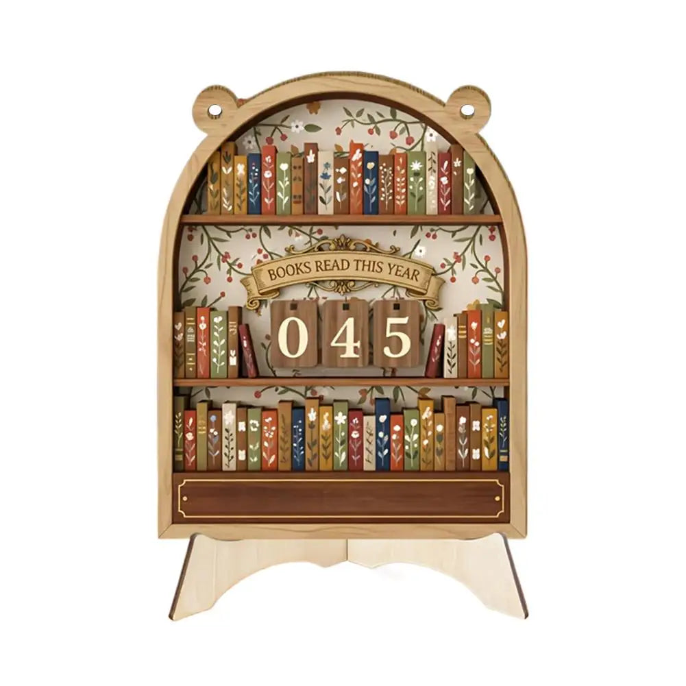 Retro Wooden Reading Challenge Tracker Counter Up To 999 Books Record Keeper Home Classroom Ornament Gift for Book Lovers Oasis Select D
