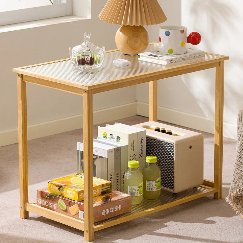Nanzhu edge small apartment corner sofa modern living room glass storage bedside table mini table Oasis Select
