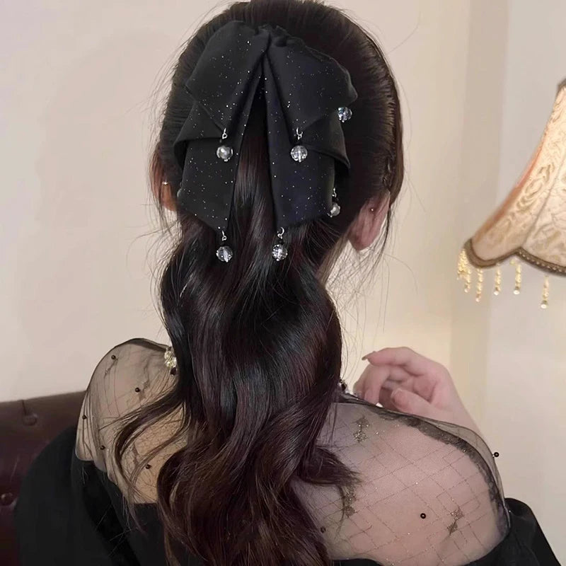 Rhinestone Bow Hair Claw Clip – Lace Shark Clip for Women Hair Claw Clip Oasis Select