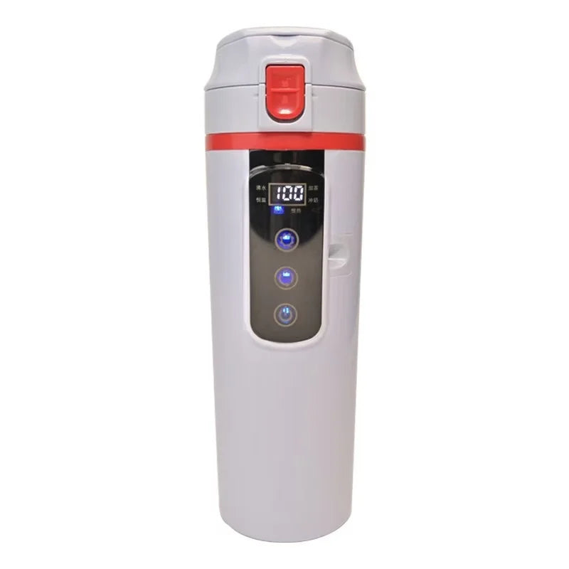 Car Electric Kettle 12V/24V Universal Vehicle-Mounted Heating Cup with 304 Stainless Steel Oasis Select White