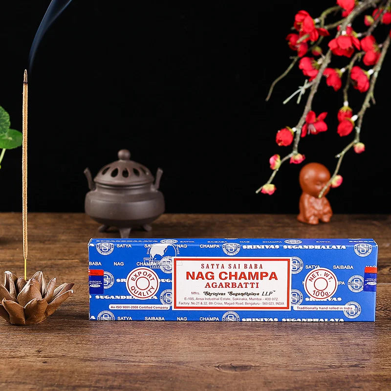 Incense Satya Palo Santo-complete box (4-12 packs x 15g) Original package Home Fragrance NAGCHAMPA California white sag Incense Oasis Select