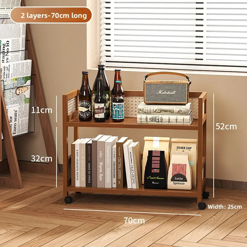 trolley rack, multi-layer snack storage shelf, floor-to-ceiling removable sundries storage shelf in living room sofa Oasis Select 70 long 2 layers
