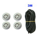 Surfboard Dinghy Boat PVC Patch With Stainless Steel D Ring Deck Rigging Sup Round Ring Pad 5M Elastic Bungee Rope Kit Oasis Select 4White Pad 3m rope