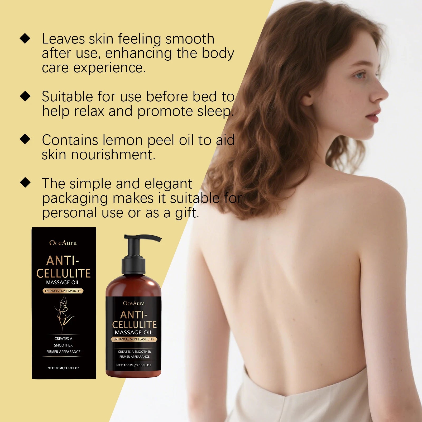 OceAura Body Firming Massage Oil – Anti-Cellulite & Tightening Body Firming Oil Oasis Select