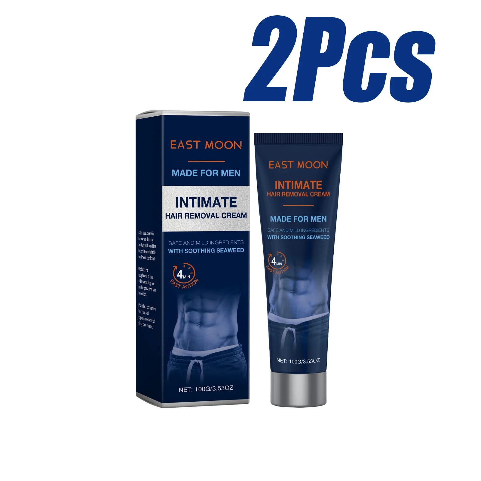 Avocado Man Hair Removal Cream Intimate Areas Painless Soothing Gentle Depilatory Cream Beard Hair Remover for Body Legs Armpits Oasis Select 2 x 100g Boxed