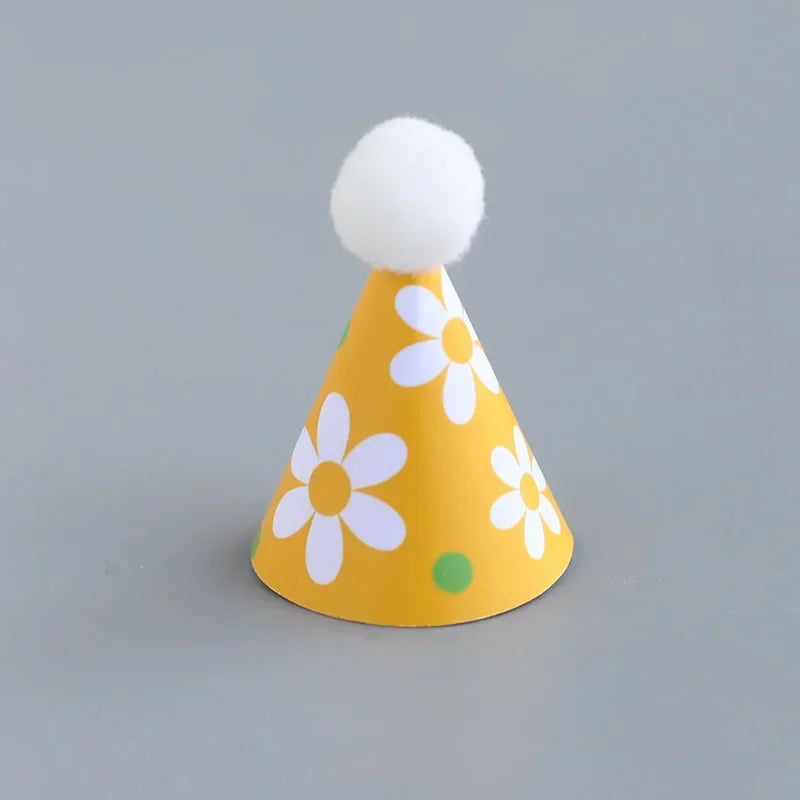 15Pcs/SET Mini Birthday Hat Cake Toppers DIY Cake Decoration Kids Birthday Cake Top Flages Baby Shower Cupcake Toppers Oasis Select TYH