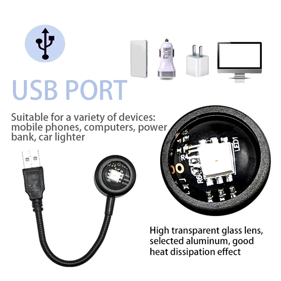 USB LED Sunset Lamp – RGB Night Light Projector for Bedroom LED Projector Night Light Oasis Select