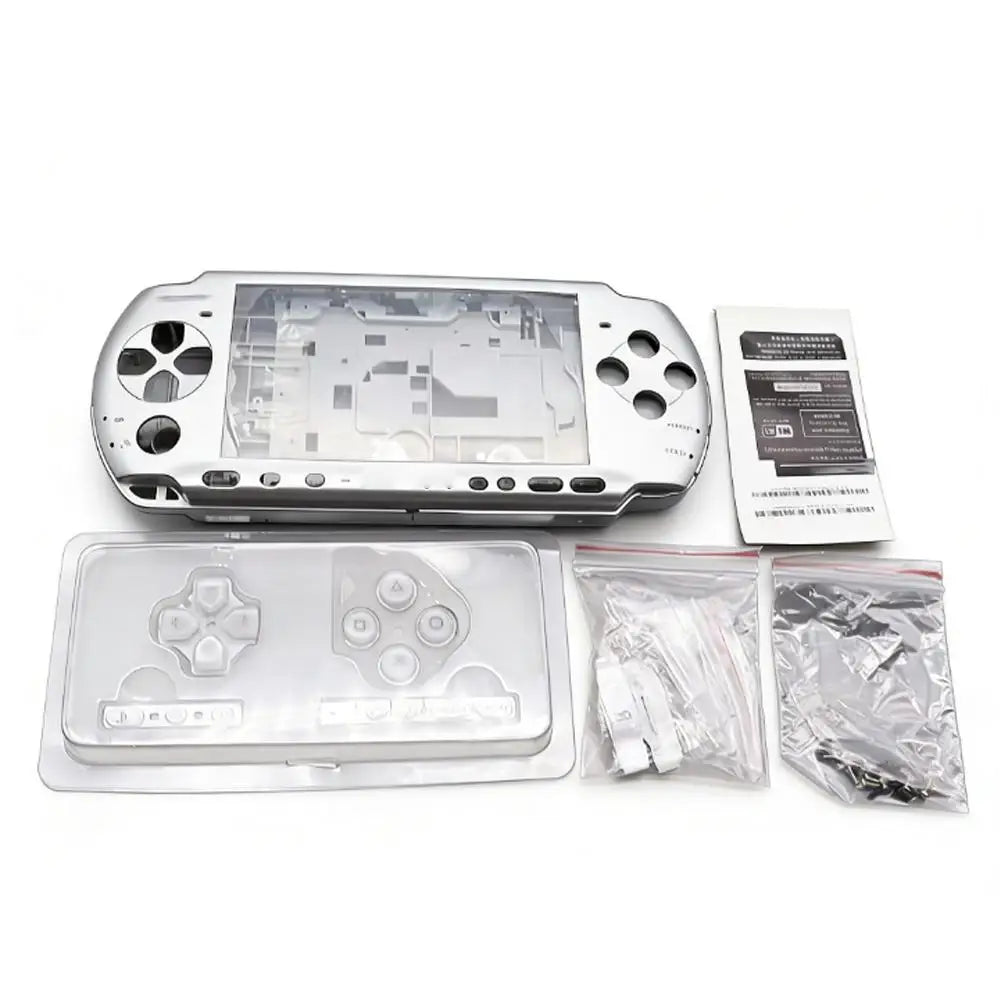 Full Replacement Housing Shell Kit for PSP 3000 Console Complete Case Cover With Buttons Screws DIY Repair Parts for PSP3000 03 Oasis Select silvert