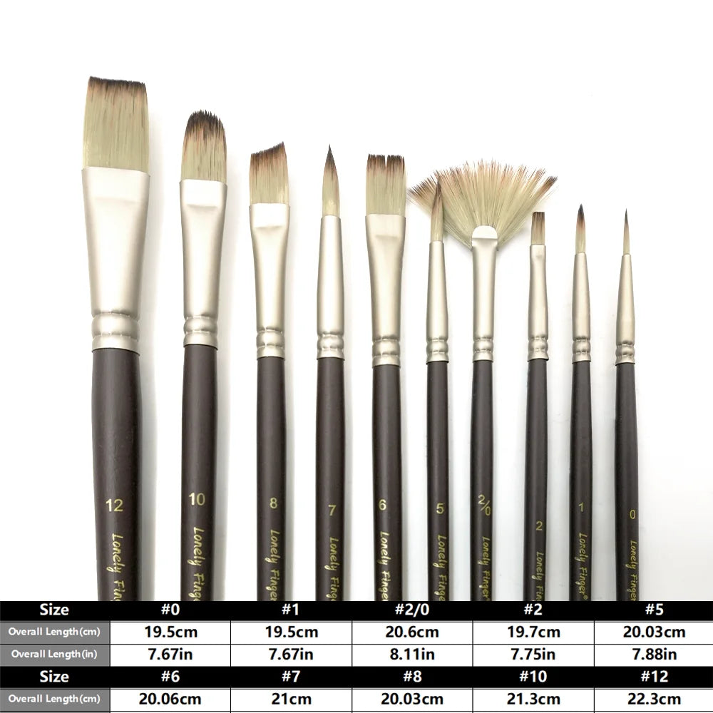 10pcs Artist Paint Brush Set Wood Handle Oil Acrylic Paint Brushes, Watercolor Brush Set for Body, Face, Rock, Canvas Drawing Ar Oasis Select