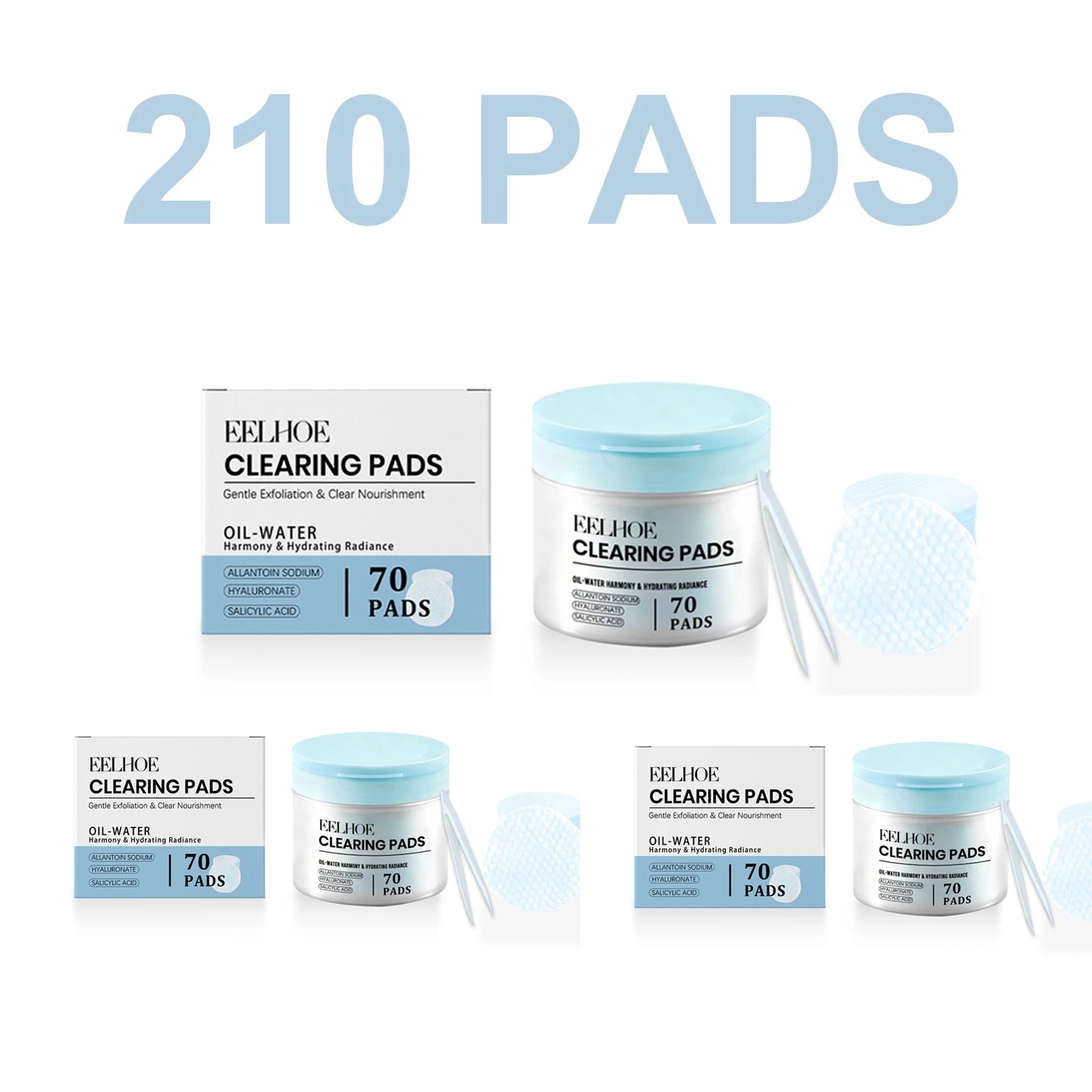 70/140/210/280 Pads Clearing Pads Salicylic Acid Gentle Exfoliating Hydrating Toner Pads Deep Moisturizing Smooth Skin Texture Oasis Select 210 Pads