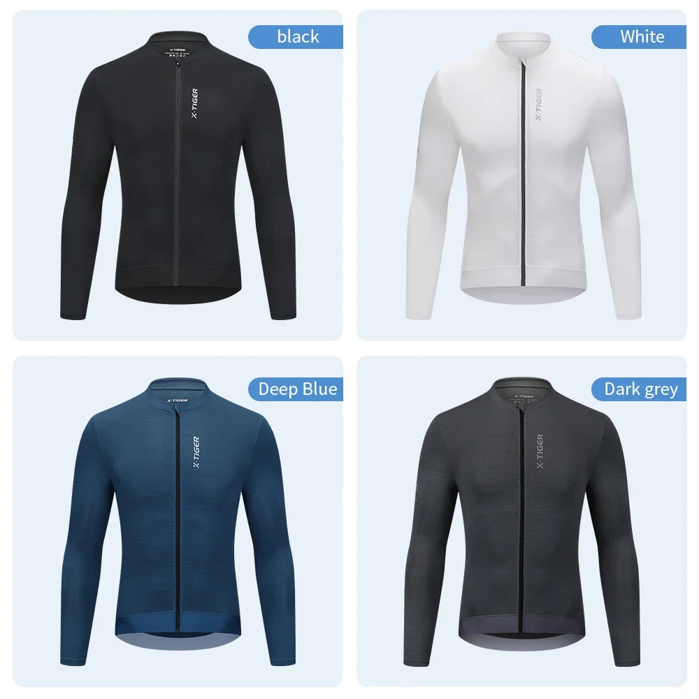 X-TIGER Men's Cycling Jacket Autumn Three-pocket Reflective Cycling Jersey Sports Mountain Bike Shirt Ciclismo Long Sleeve Oasis Select