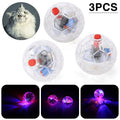 3Pcs Cat Motion Light Up Interactive Flash Ball Ghost Small Battery Powered Paranormal Equipment Portable LED Gift Pet Toys Oasis Select A One Size