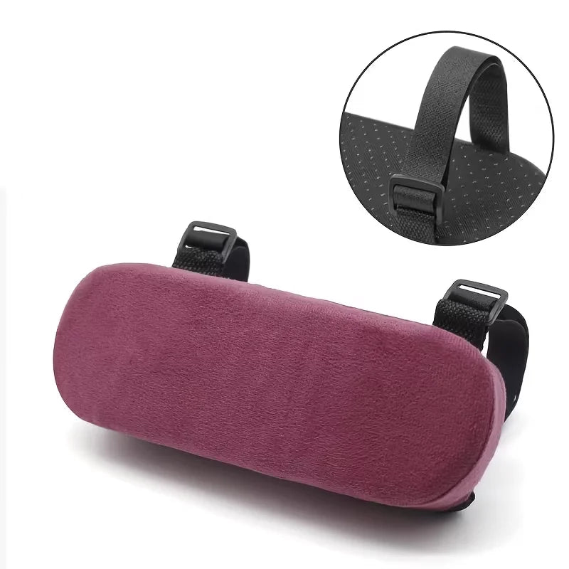 1pc Memory Foam Armrest Pads, Universal Elbow Support Cushion for Office Chair, Arm Pressure Relief Covers for Desk Chairs Home Oasis Select wine red