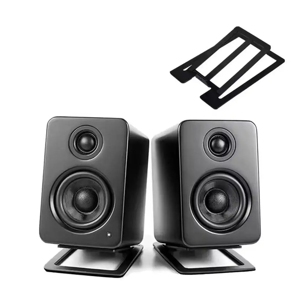15° Tilt Desktop Speaker Stands – Universal Steel Desk Mounts