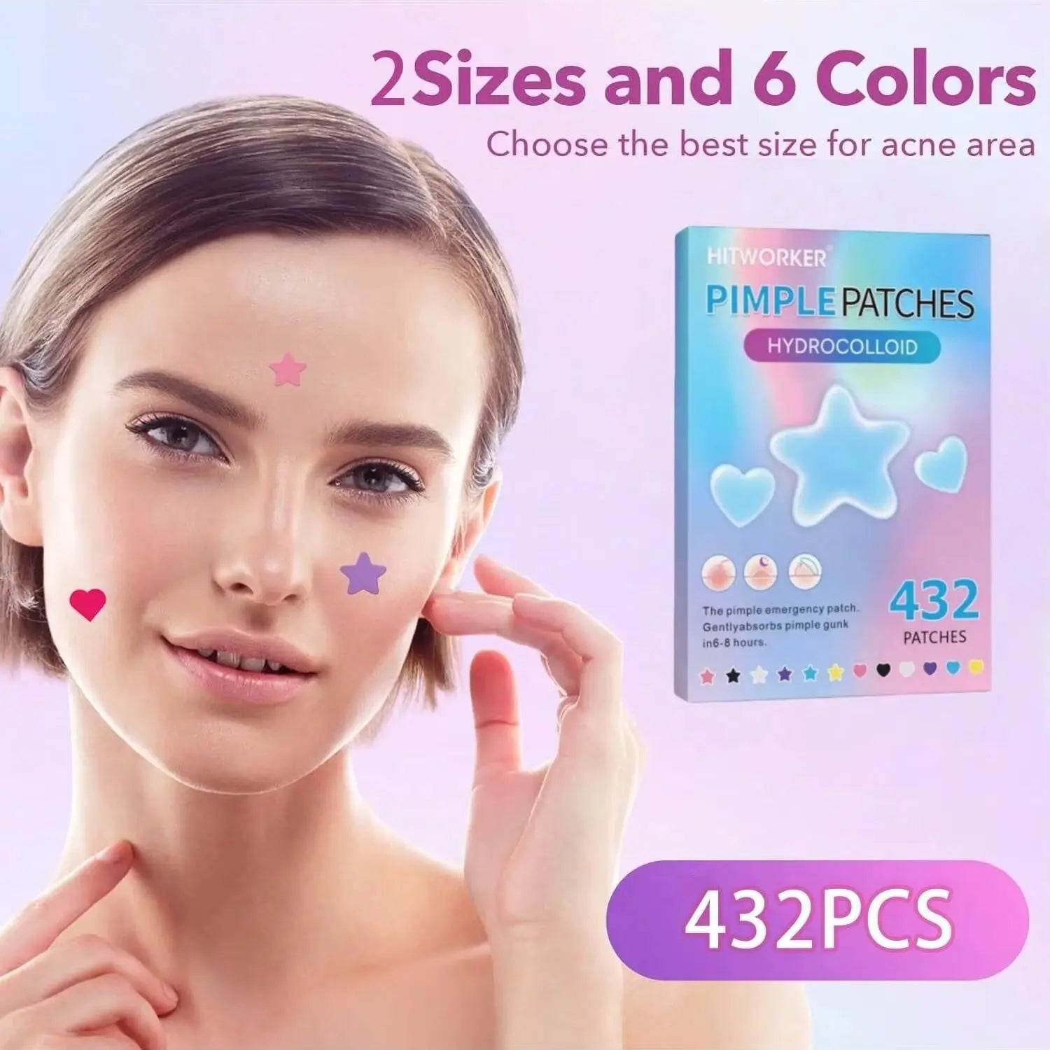 432 pieces/box of hydrocolloid acne patches, alcohol free, odorless, mild and non irritating acne and blemishes coverage sticker Oasis Select