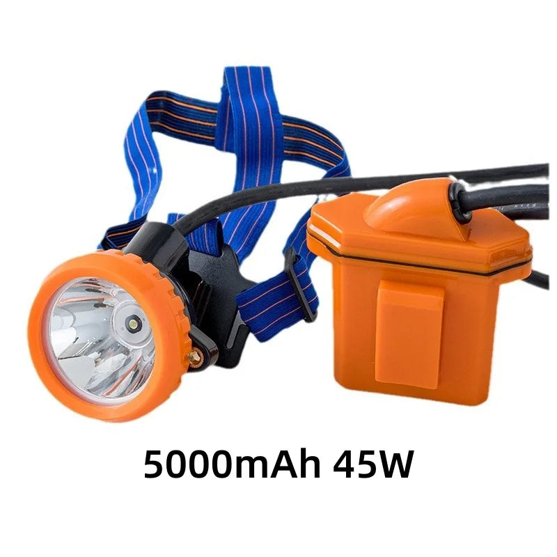 IP67 Waterproof LED Headlamp 45W–50W | Mining & Fishing