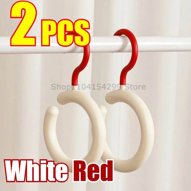 Hat Storage Clothes Hanger Invisible Luxury Multi-Function Hook Home Use New 2025 Plastic Coat Hanger Nordic Sle Adult Closet Oasis Select White-Red2