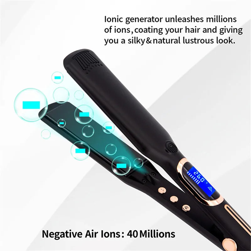 Hair Straightener 480F High Temperature Professional Wide Plates Irons MCH Hard Anodized Plate Treatment Hair Flat Iron Oasis Select
