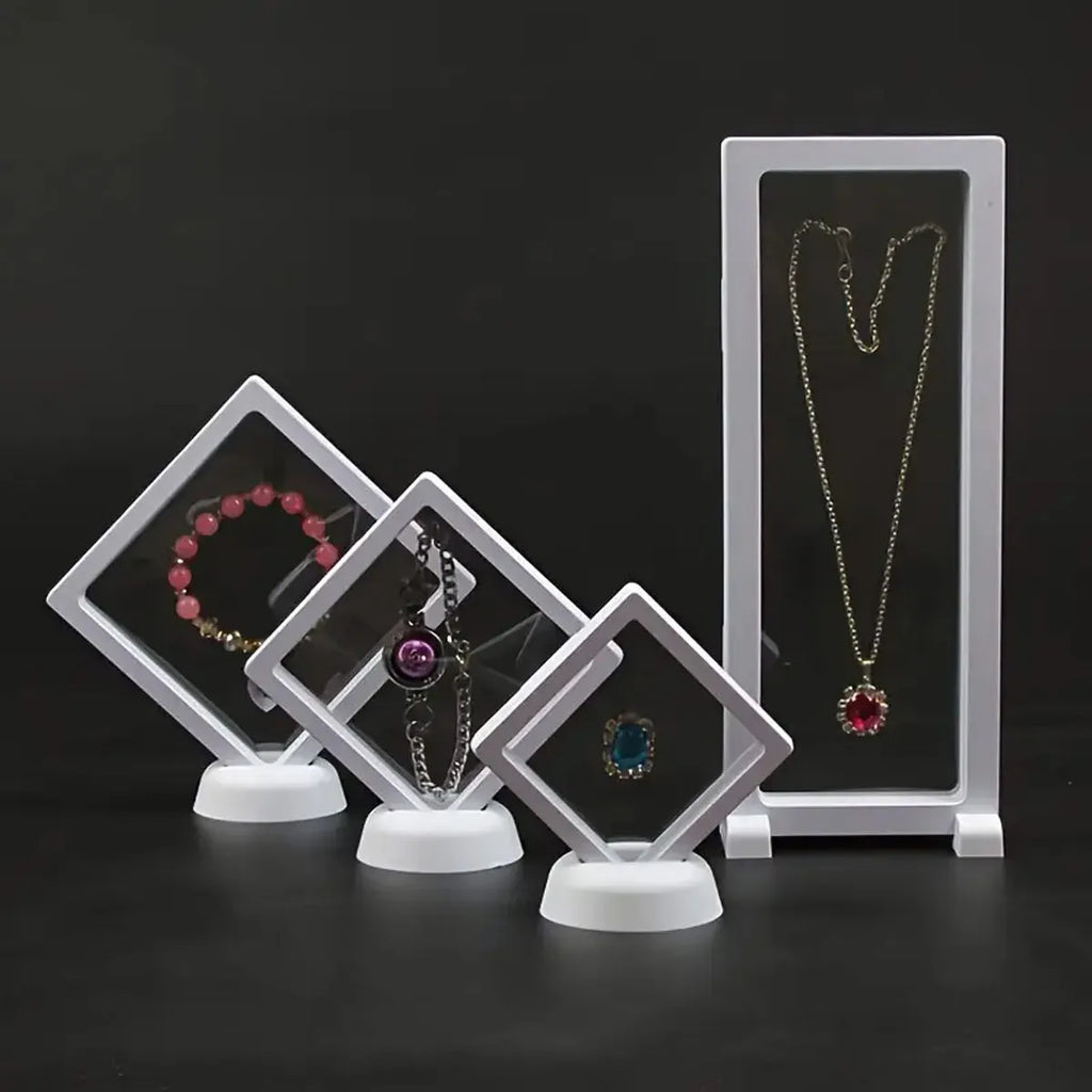 Floating display box with base, transparent film display box, challenge coins, specimens, jewelry display and storage Oasis Select
