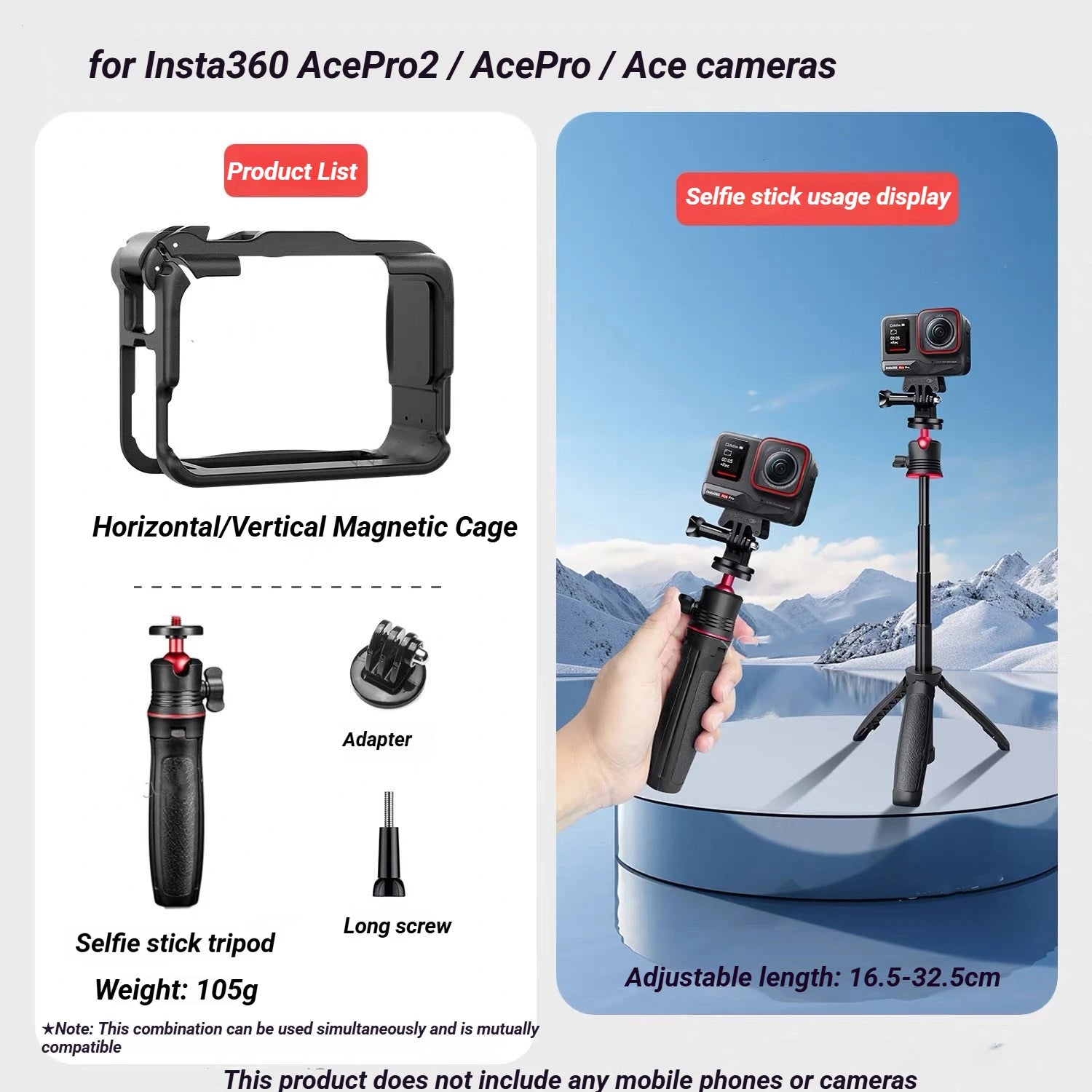 aMagisn Plastic Cage for Insta360 Ace Pro 2 / Ace Pro / Ace